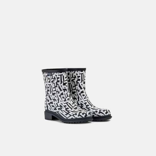 Aigle The Urban Rain Boots Women White/Black ZA-90785